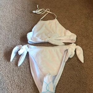 ASOS- White- High tie waisted bikini